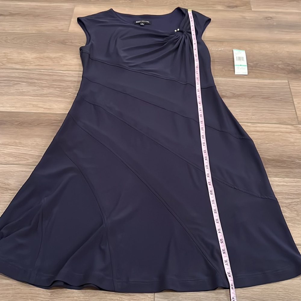 NWT Jones NY Sleeveless Tiered Dress Size 8 Navy Business Casual Work Career - Picture 10 of 16